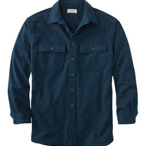L.L. Bean Gray Blue Heavy Duty Chamois Flannel Shirt | Size Large